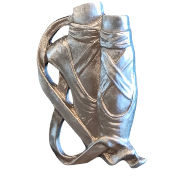 Ballerina Slippers Brooch Pewter Vintage Spoontiques 1990s Made in USA - Picture 5 of 5